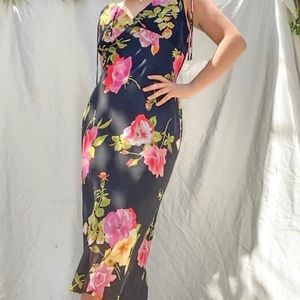 Vintage 90s Floral Dress Maxi Slinky